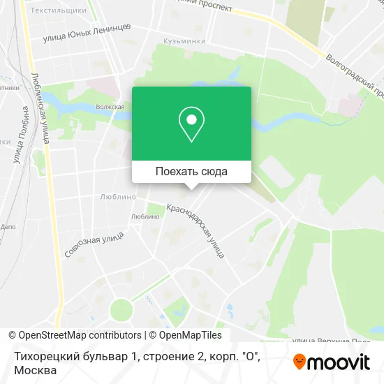 Карта Тихорецкий бульвар 1, строение 2, корп. "О"
