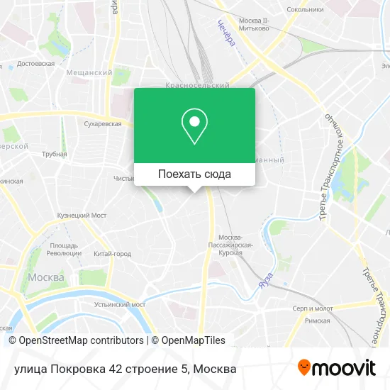 Карта улица Покровка 42 строение 5