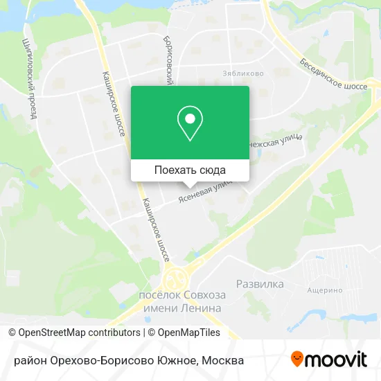 Карта район Орехово-Борисово Южное