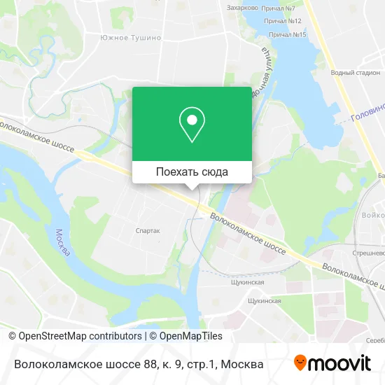 Карта Волоколамское шоссе 88, к. 9, стр.1