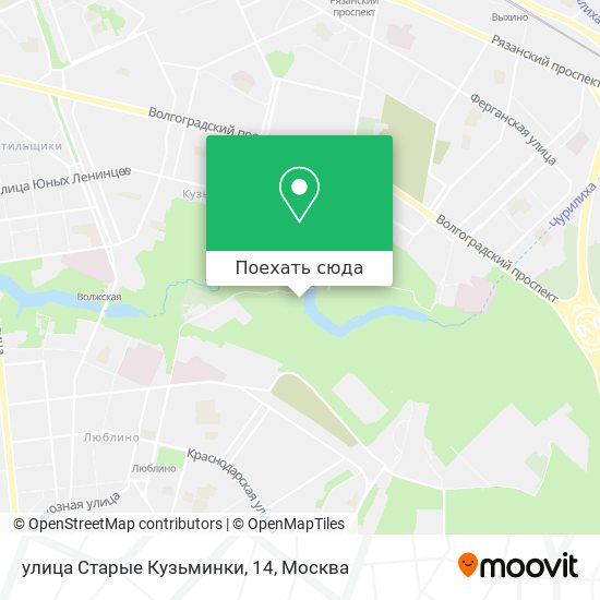 Карта улица Старые Кузьминки, 14