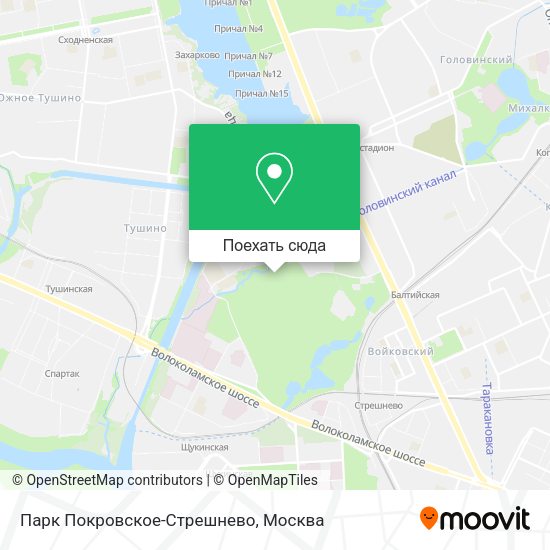 Карта Парк Покровское-Стрешнево