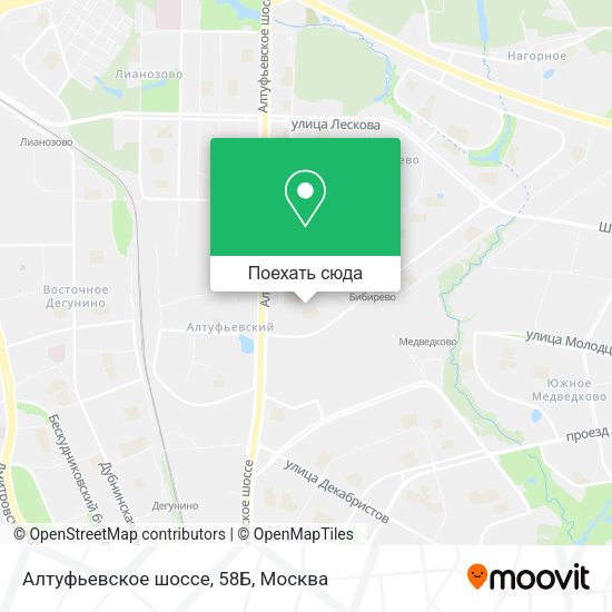 Карта Алтуфьевское шоссе, 58Б
