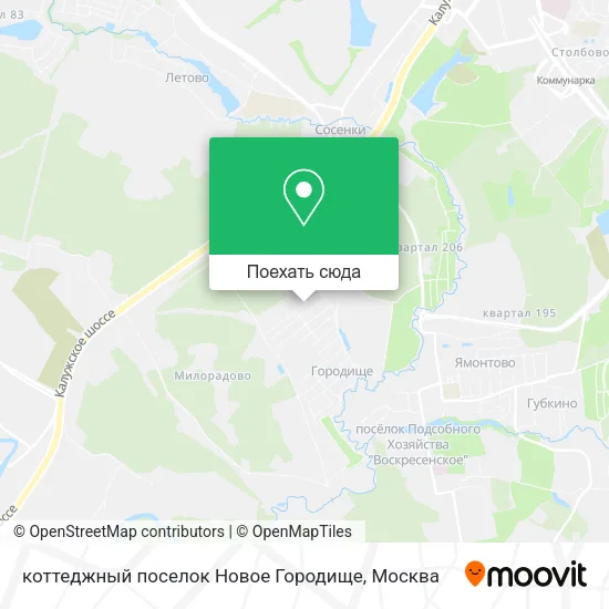 Карта коттеджный поселок Новое Городище