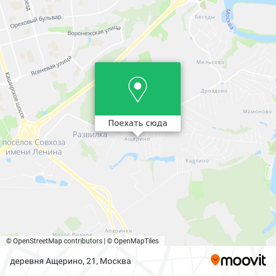 Кашира на карте московской