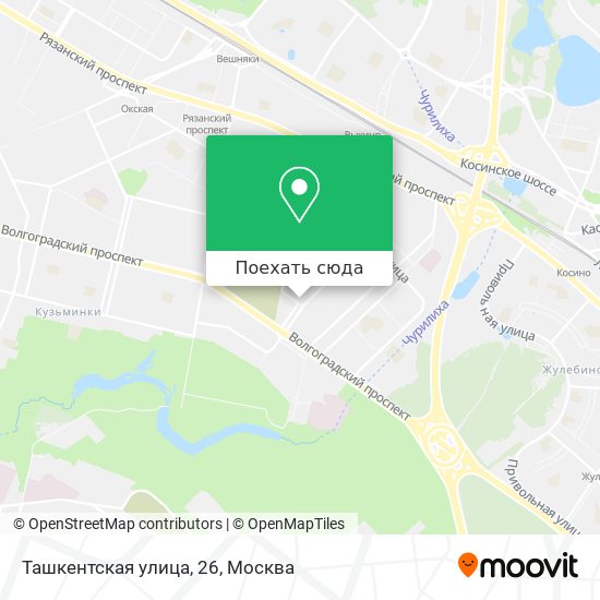 Карта Ташкентская улица, 26