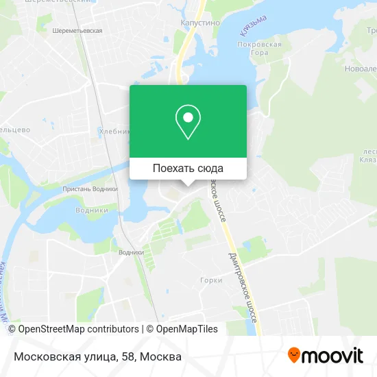 Карта Московская улица, 58
