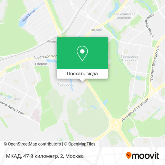 Карта МКАД, 47-й километр, 2