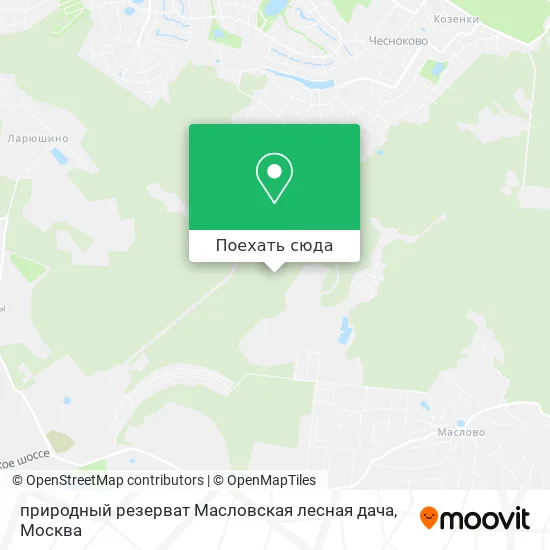 Карта природный резерват Масловская лесная дача