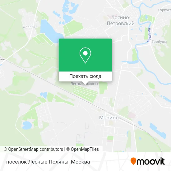 Карта поселок Лесные Поляны