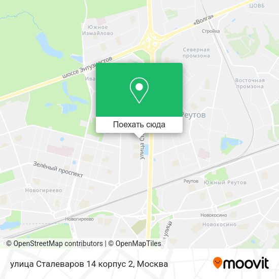 Карта улица Сталеваров 14 корпус 2