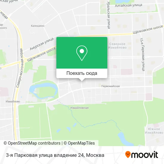 Карта 3-я Парковая улица владение 24