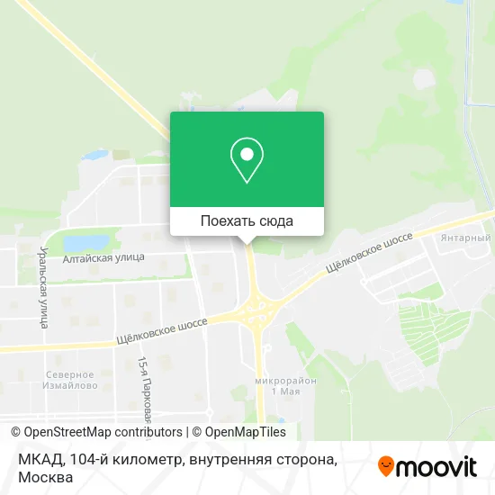 Карта МКАД, 104-й километр, внутренняя сторона