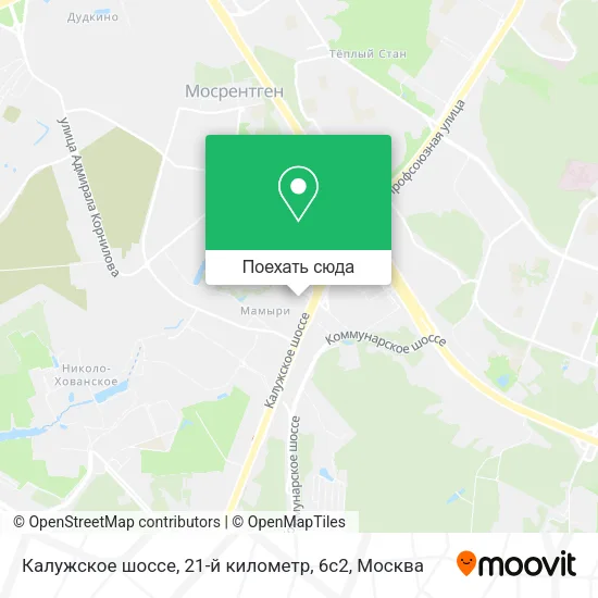 Карта Калужское шоссе, 21-й километр, 6с2
