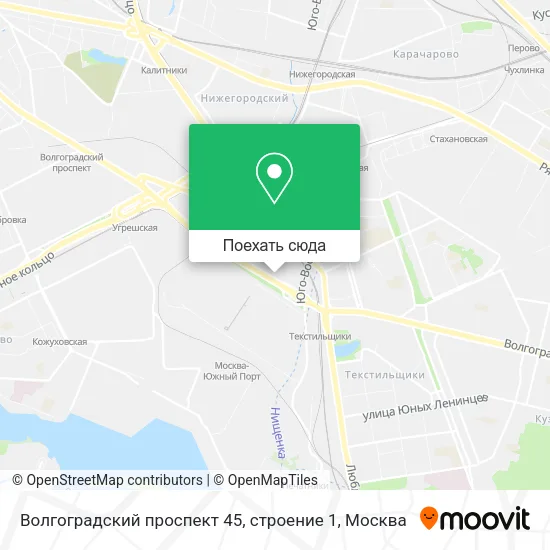 Карта Волгоградский проспект 45, строение 1