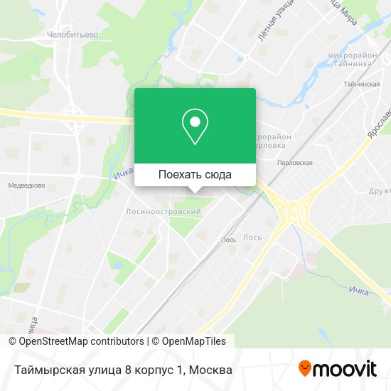 Карта Таймырская улица 8 корпус 1