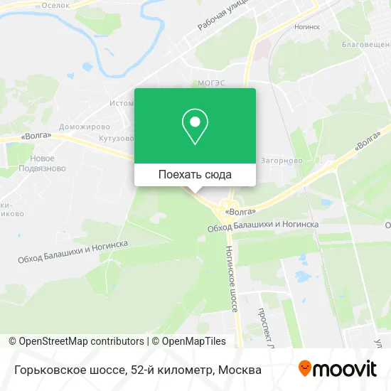 Карта Горьковское шоссе, 52-й километр