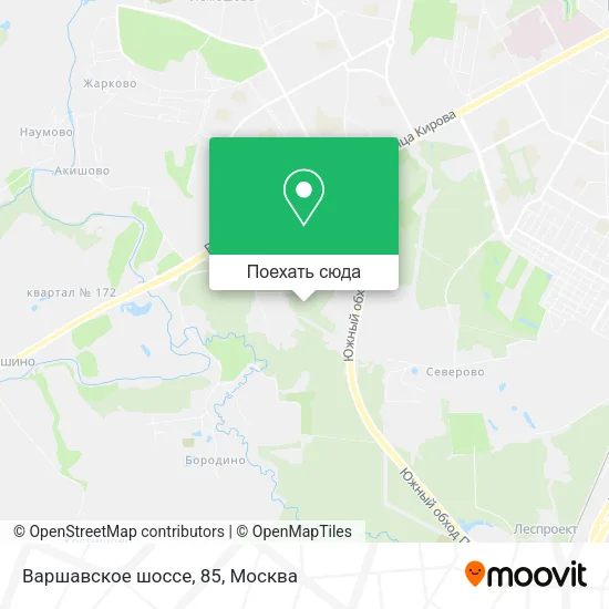 Карта Варшавское шоссе, 85
