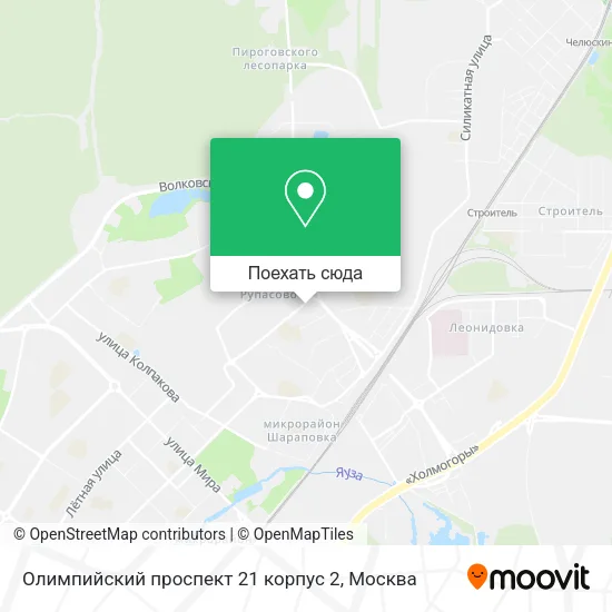 Карта Олимпийский проспект 21 корпус 2