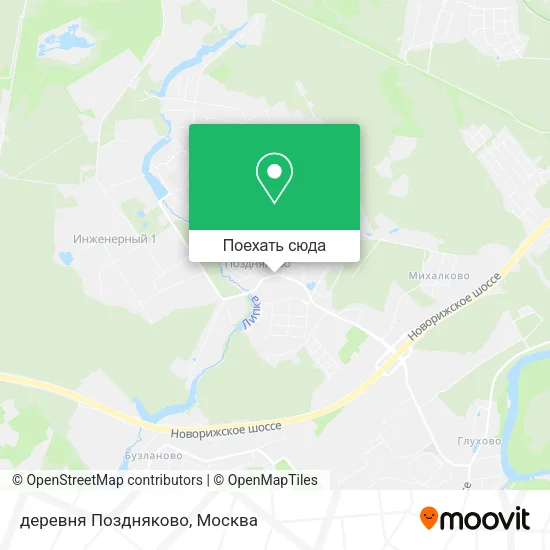 Карта деревня Поздняково