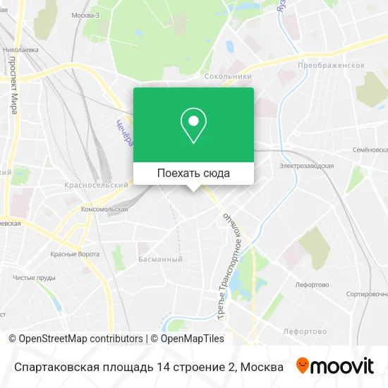 Карта Спартаковская площадь 14 строение 2