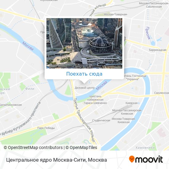 Карта Центральное ядро Москва-Сити