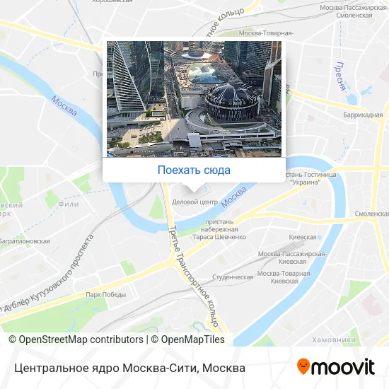Карта Центральное ядро Москва-Сити