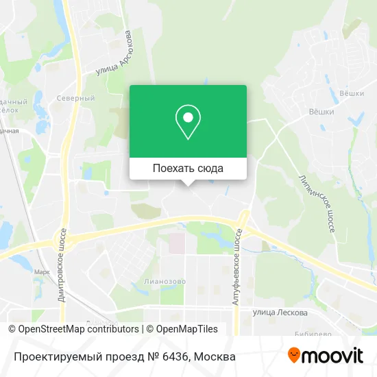 Карта Проектируемый проезд № 6436