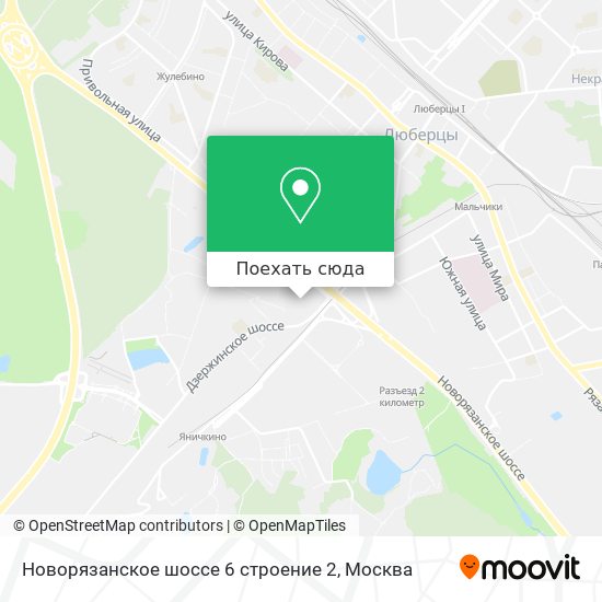 Карта Новорязанское шоссе 6 строение 2