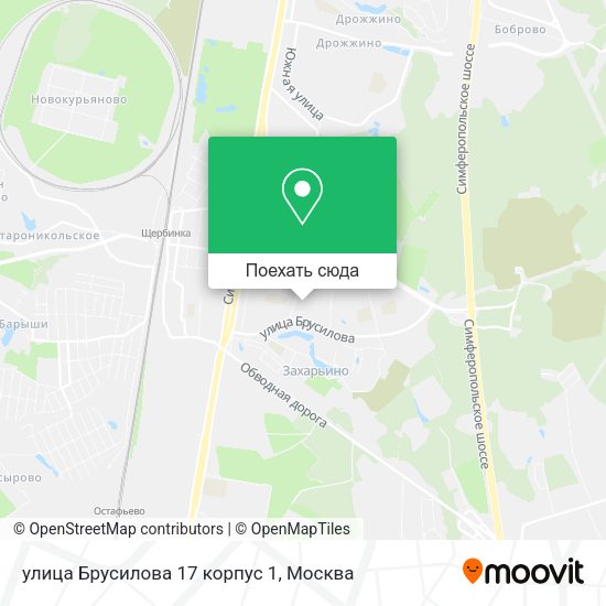 Карта улица Брусилова 17 корпус 1
