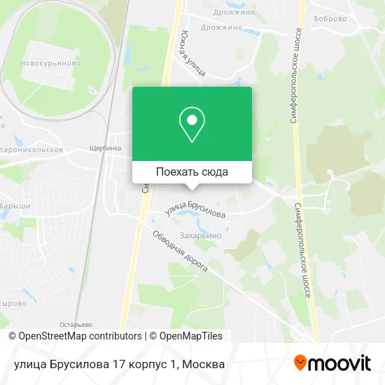 Карта улица Брусилова 17 корпус 1