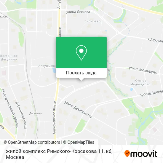 Карта жилой комплекс Римского-Корсакова 11, к6