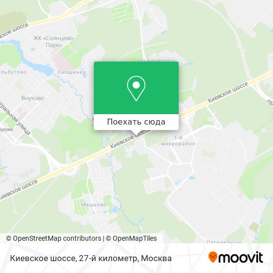 Карта Киевское шоссе, 27-й километр