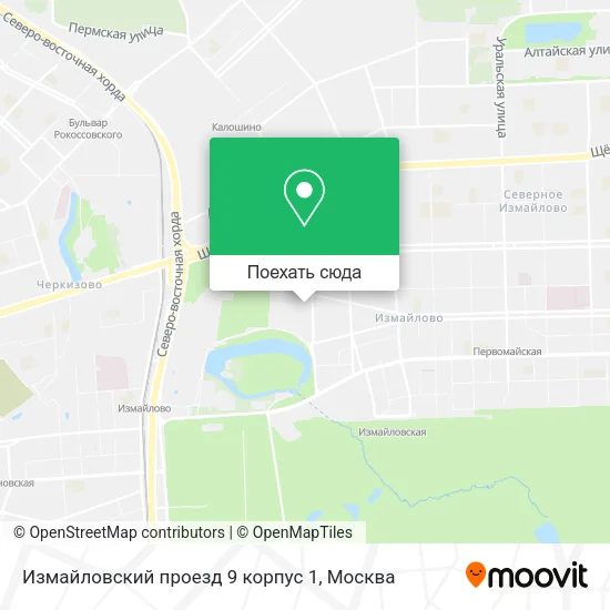 Карта Измайловский проезд 9 корпус 1