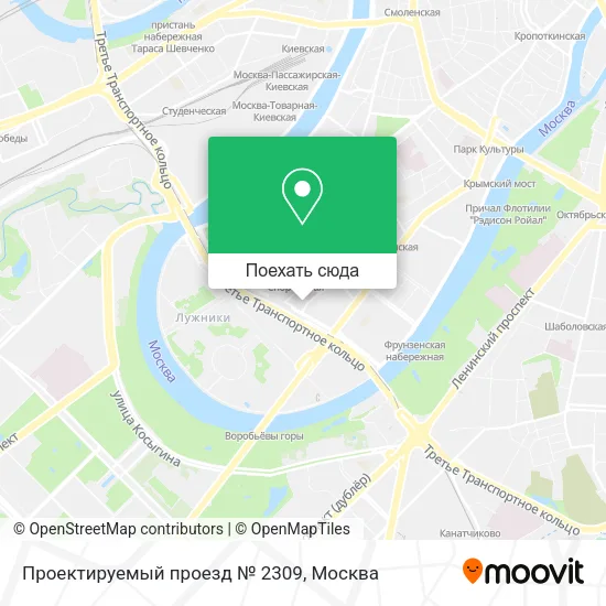 Карта Проектируемый проезд № 2309
