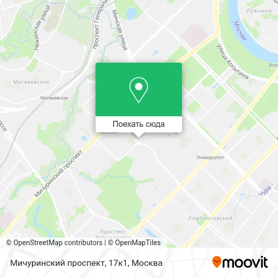 Карта Мичуринский проспект, 17к1
