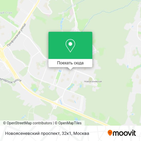 Карта Новоясеневский проспект, 32к1
