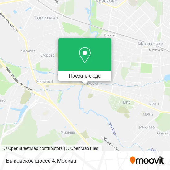 Карта Быковское шоссе 4