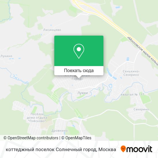 Карта коттеджный поселок Солнечный город