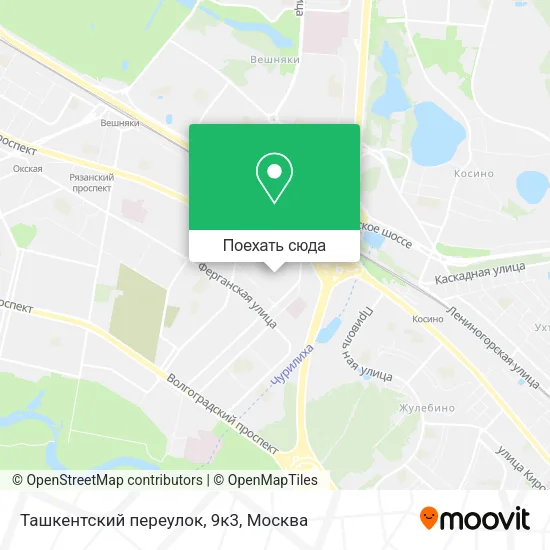 Карта Ташкентский переулок, 9к3