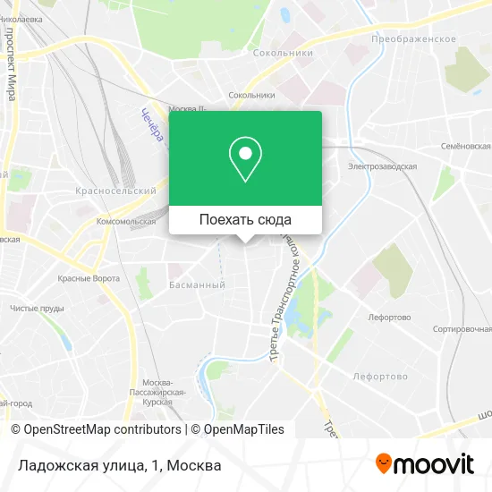 Карта Ладожская улица, 1