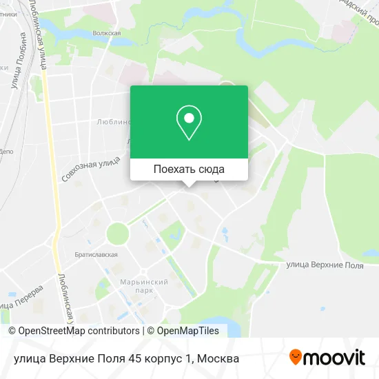 Карта улица Верхние Поля 45 корпус 1