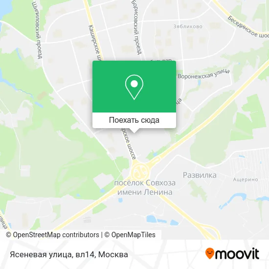 Карта Ясеневая улица, вл14