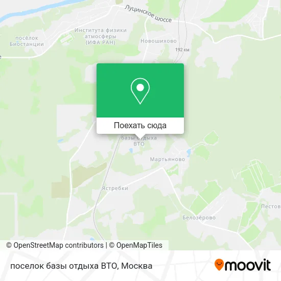 Карта поселок базы отдыха ВТО