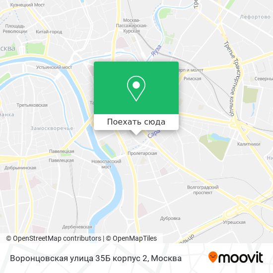 Карта Воронцовская улица 35Б корпус 2