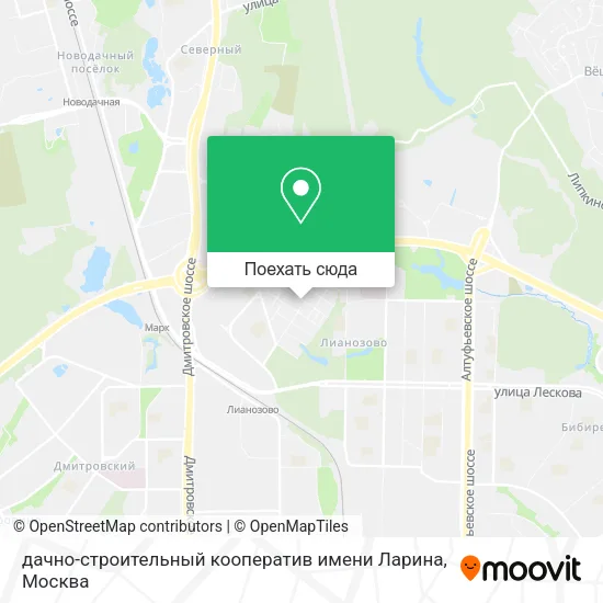 Карта дачно-строительный кооператив имени Ларина
