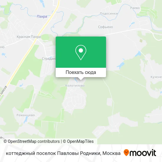 Карта коттеджный поселок Павловы Родники