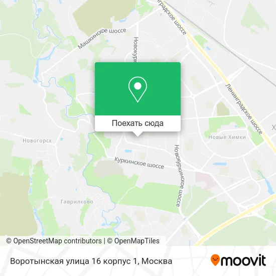 Карта Воротынская улица 16 корпус 1