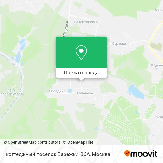 Карта коттеджный посёлок Варежки, 36А