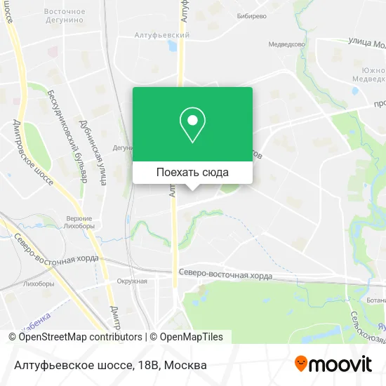Карта Алтуфьевское шоссе, 18В
